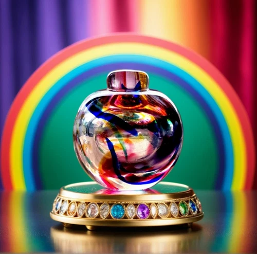 STUDIO ART GLASS Piccolo Rainbow Mist Posy Vase Hand Blown Vase VINTAGE VG++