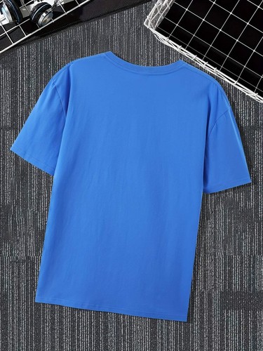 Camiseta para hombre estilo callejero manga corta cuello redondo con verano deportes al aire libre C - Imagen 6 de 44