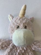 Unicorn Security Blanket Plush Lovey Pink Cream Baby Soft Rattles Demdaco