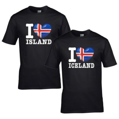 Shirt LOVE ISLAND Herren WM Trikot Liebe Herz Land EM ICELAND Jersey FanShirts4u