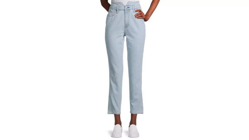 NWT  $ 49 Arizona  High Rise Mom jeans semi-relaxed tapered leg jeans size 13
