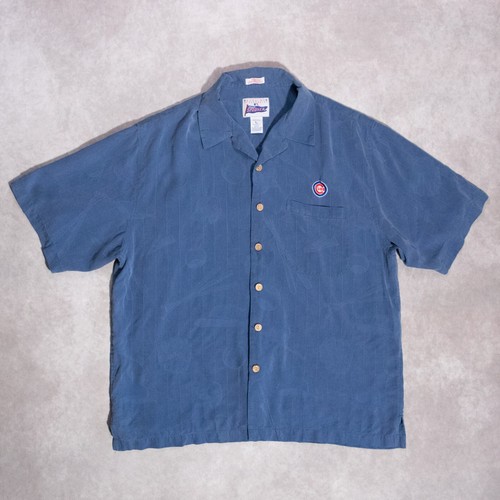 RARE Reyn Spooner Chicago Cubs Silk Hawaiian Button Shirt Baseball MLB Large - 第 1/6 張圖片