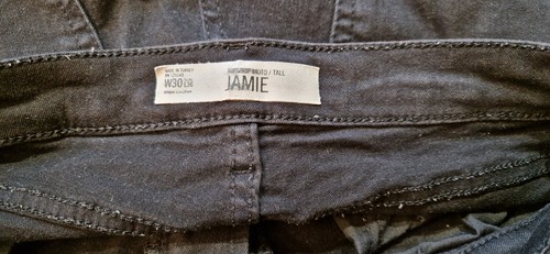 TOP SHOP Black Jamie JEANS W30 L31 Skinny with Laces & Eyelets Punk Goth - Picture 4 of 5