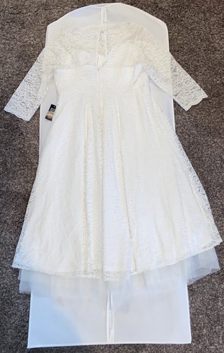 Torrid Ivory Lace Tea-Length Wedding Dress ~ Size 14 NWT Item # 11571098 - Picture 9 of 15