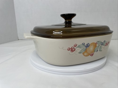 2 piezas CorningWare 2 litros cazuela plato abundancia fruta tapa Pyrex - Usado en excelente condición - Imagen 6 de 11