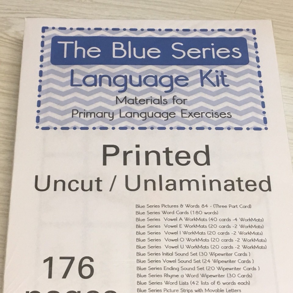 The Blue Series - Language Kit - Montessori Materials- (PRINTED) | eBay