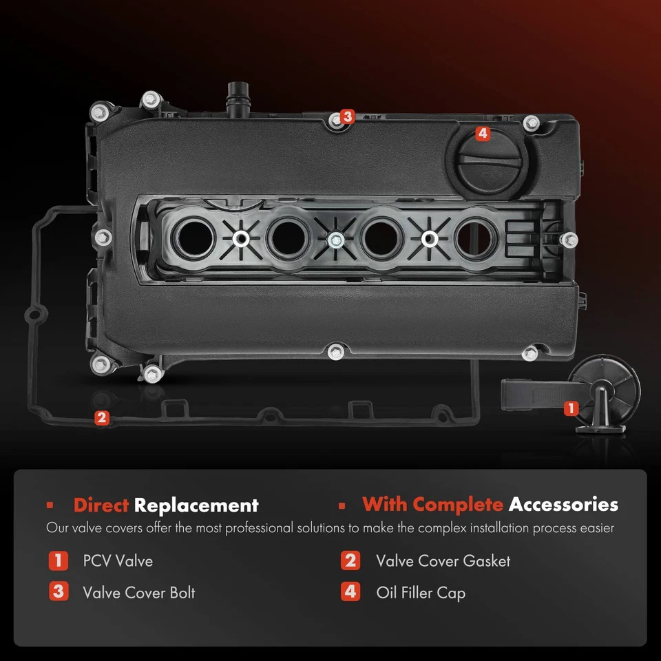 Cubierta de válvula de motor y pernos de junta para Chevy Aveo Cruze Sonic Pontiac G3 Saturn Foto 3 de 4
