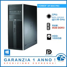 PC COMPUTER HP TOWER 8000 POTENTE @3.00GHZ! 1 TERA HDD 1000GB 8GB RAM W10 PRO