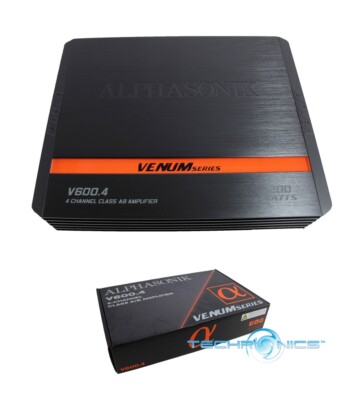 ALPHASONIK V600.4 1200W CLASS A/B 4 CHANNEL MOSFET CAR AUDIO AMPLIFIER 