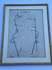 HANS WERNER PAINTING MID CENTURY MODERN SURREALISM NEW MEXICO CUBISM FAMOUS NUDE