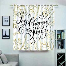 heart of love and ears of wheat Printing 3D Blockout Curtains Fabric Window