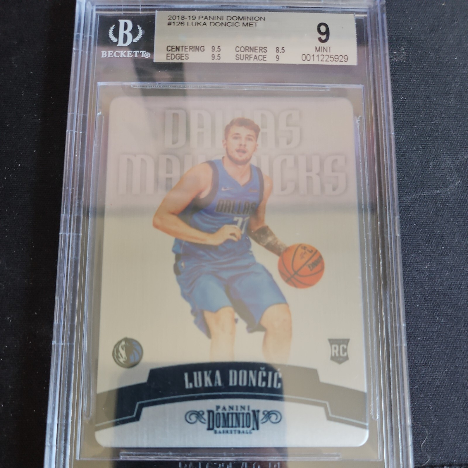 2018-19 Panini Dominion Luka Doncic Metal #126 Rookie RC /199 BGS 9.5 POP 9