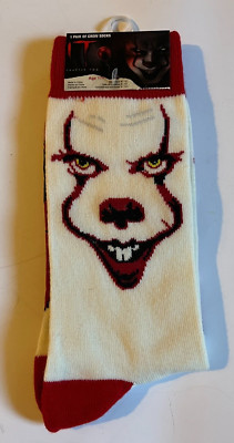 NEW ~WB  ~ ''IT'' CHAPTER TWO ~ 1 PAIR CREW SOCKS ~ SHOE SIZE 6-12 ~ HYP ~