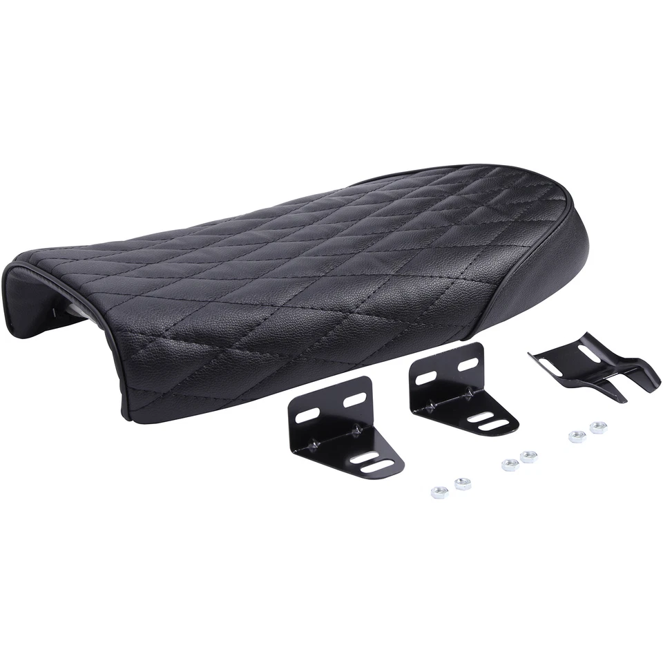 Motorcycle Cafe Racer Seat Vintage Flat Saddle For Triumph Tonneville T100 T120 - Image 2 of 4