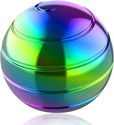 Metal Kinetic Desk Toy, Optical Illusion Fidget Spinning Top Ball, Unique Execut
