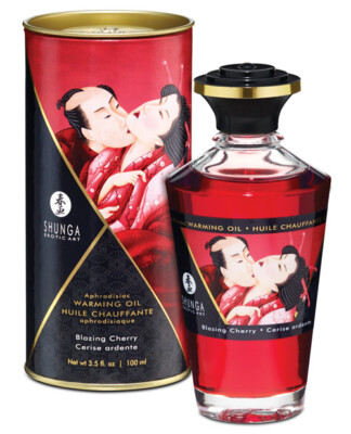 Shunga Warming Oil Blazing Cherry 3.5 Oz