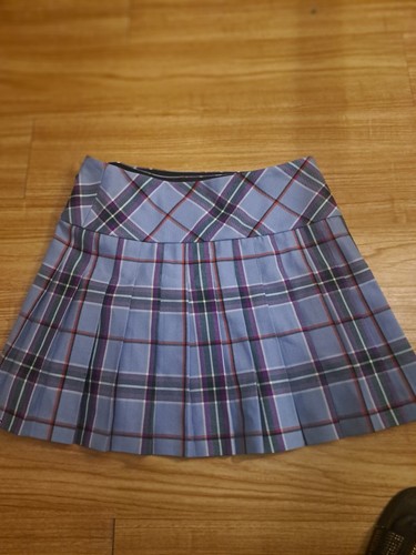 Falda Escolar Escolar Escolar Escolar Escolar Pura Lana Nueva Azul Púrpura Blanco Envoltura Ajustable - Imagen 7 de 15