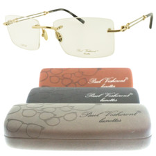 NEW PAUL VOSHERONT PV637 C1 23KGP 59-18-145 Silver Rectangle Rimless Unisex