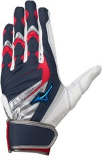MIZUNO WILLDRIVE Single Navy  Red Baseball Batting Glove 22AW JS size kids JP