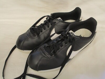Nike Cortez Shoes Black White Classic Leather Low Top Men's Size 7 807471-010