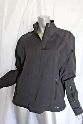 Womans OR Outdoor Research Black Zip Up Fleece Lined Jacket Size L