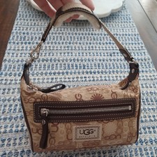 Ugg Australia Mini Bag Canvas Leather Straps Vintage Y2k Tan Brown