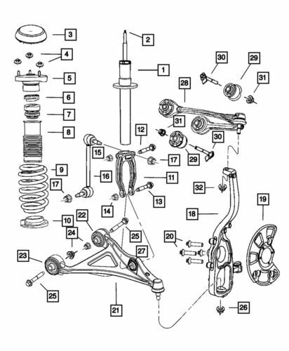 Amortiguador de suspensión delantera derecho para Chrysler 300 2005 (N/P 4782644AC)