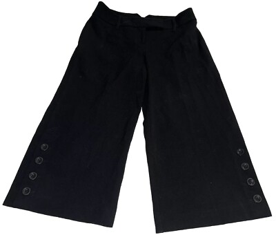 Ann Taylor Loft Petites Size 0 Black Flared Pedal Pushers Dress Pants