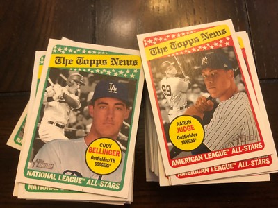 2018 Topps Heritage All-Star Cards - 43 AL incl 5 Judge/48 NL incl 6 Bellinger