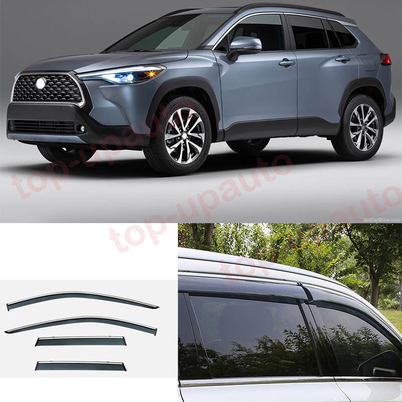 CORO For 2022 Toyota Corolla Cross chrome Window Door Visor Vent Shades