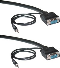 CableWholesale 35-Feet HD15 Male with 3.5 Stereo Male/HD15 Male with 3.5 Stereo