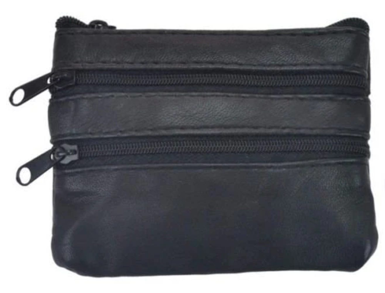 Handcrafted Genuine Leather Men’s Coin Purse with Zip Closure & Key Ring
