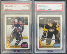 1987-88 Topps NHL Hockey Complete Set 1-198+31 Sticker Set Gretzky/Lemieux PSA 8