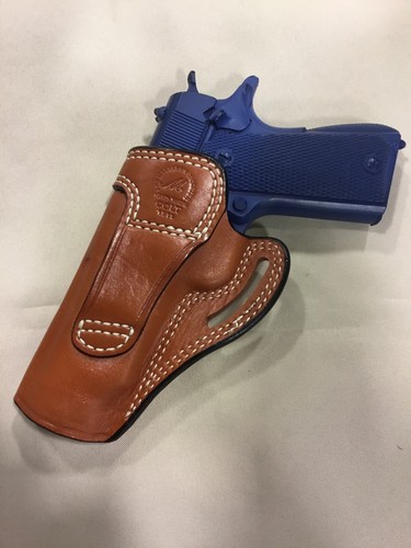 Leather CROSS DRAW Holster - KIMBER / COLT 1911 Government 5” - (# 7711 BRN ) - Picture 2 of 5
