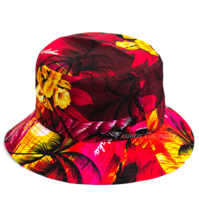 Mens Hawaiian Floral Bucket Hat Women Tropical Beach  display picture 2