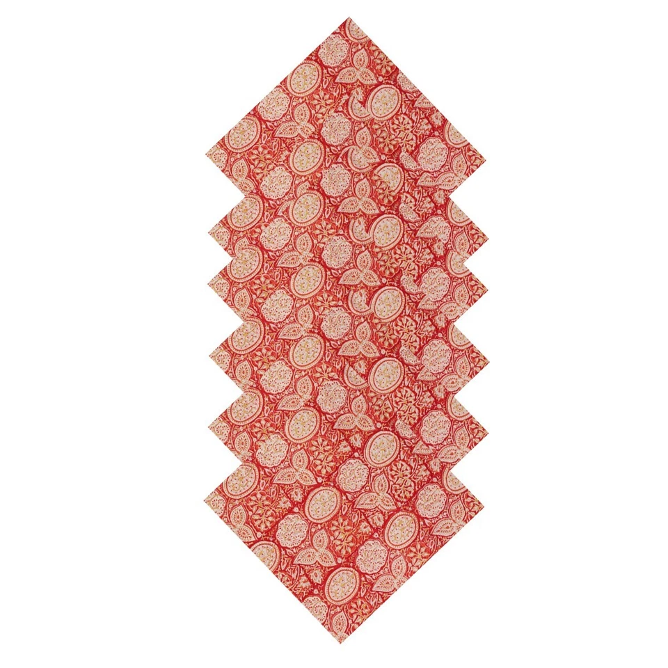 Set 48 Pcs Indian Hand Block 100%Cotton Print Voile Fabric Napkins Floral Print - Image 4 of 4