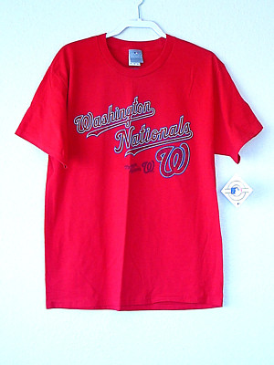 Nationals 'W' T-Shirt Tee Red Baseball Washington MLB Men's Size L NWT | eBay