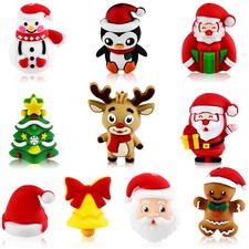 WOZADU 3D Silicone Focal Beads for Keychain Making, 10 PCS Christmas Day Sili...