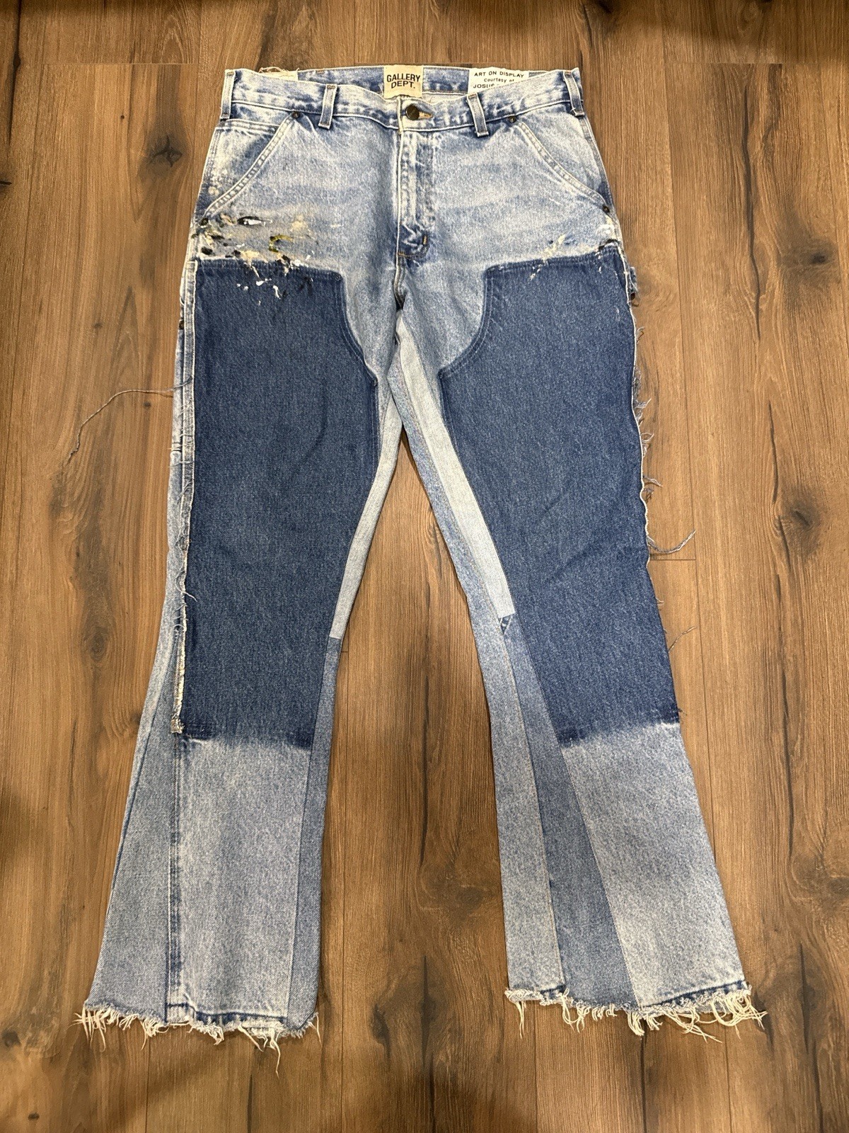 Gallery Dept. Patchwork Distressed Flared Denim J… - image 1