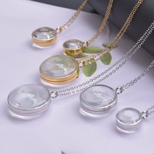 FLOATING CHARMS LOCKET LIVING MEMORY SPHERE PENDANT STAINLESS STEEL PERSONALISED