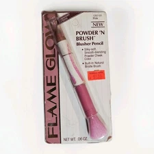 Vintage Flame Glow Powder N Brush Blusher Pencil Pink W Germany Built In Brush 