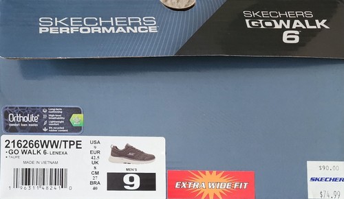 Skechers Go Walk 6 Men's Size 9 Extra Wide Fit - 第 2/7 張圖片