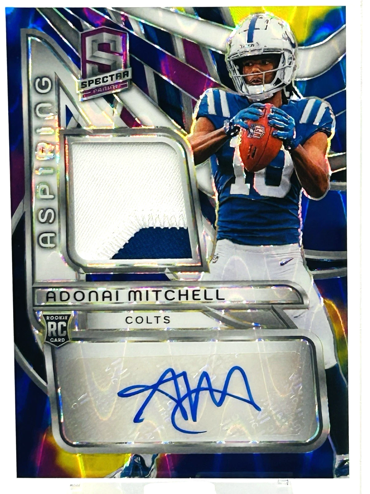 Adonai Mitchell Panini Spectra Aspiring Patch Autographs #APAAML Supernova