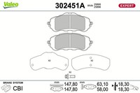 Valeo 302451A Bremsbelagsatz, Scheibenbremse Vorne FüR CitroËN Opel Peugeot