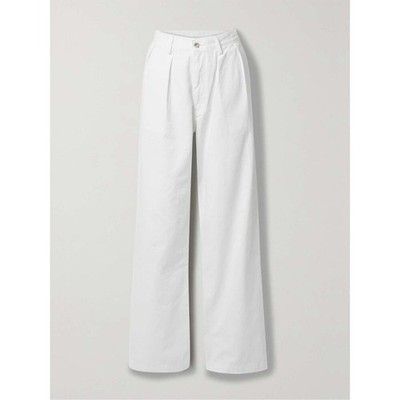 Denimist Women's White Wide Leg Relaxed Blair Double Pleated Pant Size 32 NWOT
