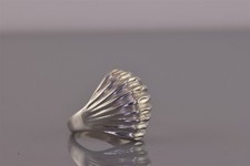 Sterling Silver 19mm Rolled Ribbed Tapered Dome Band Ring 6g 925 Sz: 7