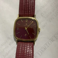 Rare 1960s Hamilton Cal 639 17 Jewel Swiss Made Men's Watch Running Burgundy