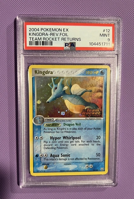2004 POKEMON EX TEAM ROCKET RETURNS #12 KINGDRA-REVERSE FOIL PSA 9