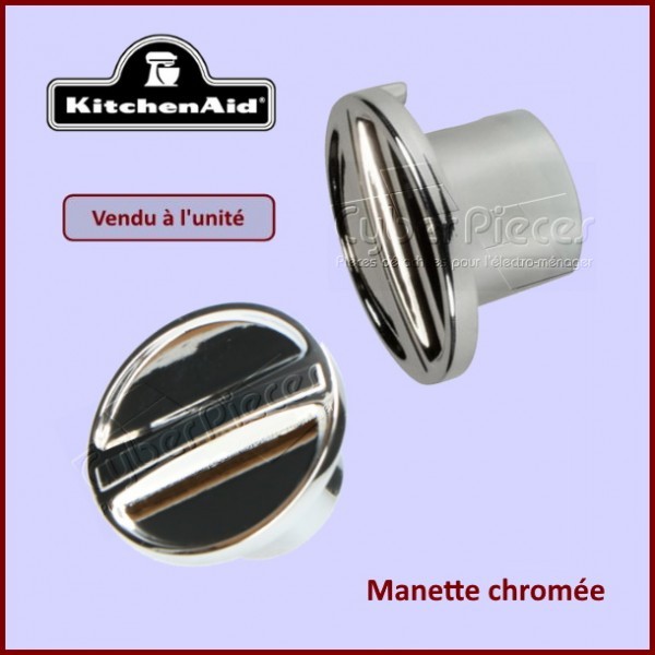 Manette chromée Kitchenaid W11048596 élégance métallique et finition miroir durable