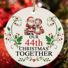 Our 44th Christmas Together Ornament Santa Claus Couple 44 Year Anniversary Gift